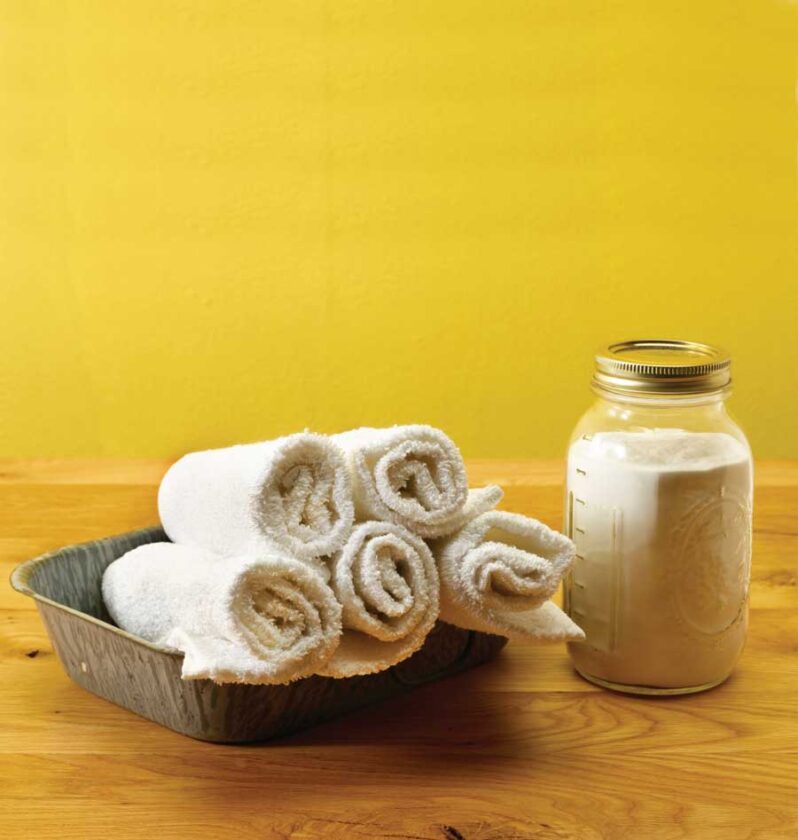 DIY Lemongrass Dust cloths offer the convenience of disposable furniture wipes without the guilt of contributing to the landfill